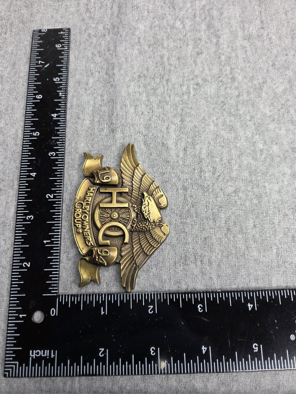 Harley Owners Group HOG 1994 Eagle Medallion Brass In Appreciation - Picture 4 of 8